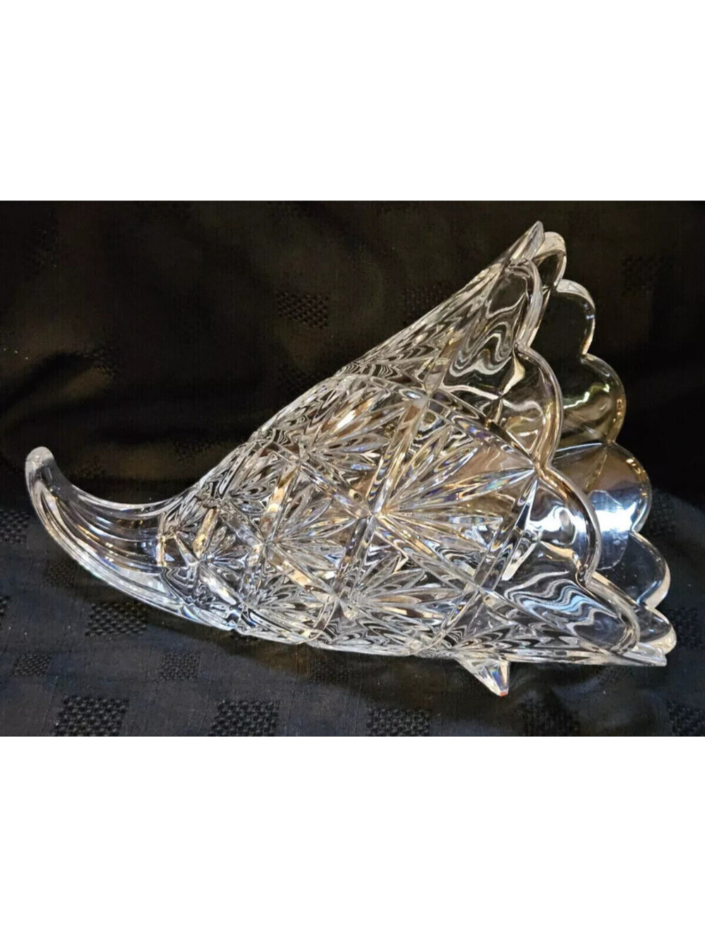 Vtg WATERFORD CRYSTAL CORNUCOPIA VASE CZECH REPUBLIC Original Stickers Flawless